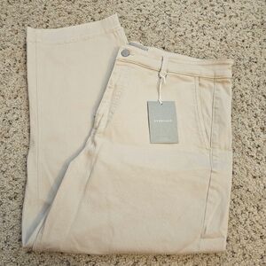 Everlane Women's Straight Leg Cropped Cream Pants *NWT* - Size 20
